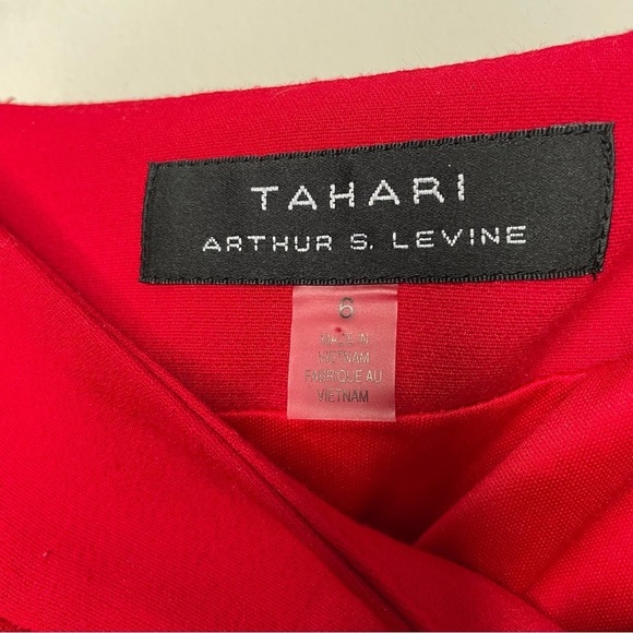 Tahari Arthur and Levine  ASL Knee Length Pencil Skirt Red  Size 6 - Picture 7 of 11